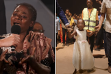 A mãe de Musawu testemunha o milagre na vida da filha, que passou a andar durante campanha evangelística. (Foto: Facebook/Evangelist Nathan Morris)