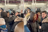 Imagens mostram judeu hassídico do movimento Chabad-Lubavitch sendo agredido no metrô de Nova York. (Captura de tela/Redes sociais)
