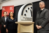 Relógio do Fim do Mundo marca 85 segundos para a meia-noite. (Foto: Jamie Christiani/Bulletin of the Atomic Scientists)