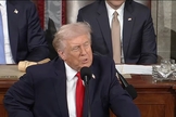 O presidente Donald Trump discursa durante o Estado da União no Capitólio. (Captura de tela/YouTube/The White House)