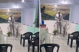 O pastor pregando na igreja. (Foto: Reprodução/Instagram/Adrieleh Delgado)