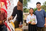 Sann ensinando o Evangelho aos alunos. (Foto: Reprodução/Samaritan's Purse)