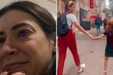 Tatiane emocionada com a oração da filha. (Foto: Reprodução/Instagram/Tatiane Joslin)