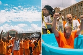A ação evangelística na prisão. (Foto: Reprodução/Instagram/Victory Church)