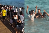 O batismo foi realizado na Praia de Quarteira. (Foto: Reprodução/Instagram/fabio.improvavel/Reprodução/Instagram/ccralgarve).