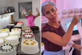 Anne orando pelos bolos. (Foto: Reprodução/Instagram/Anne Cakes)