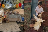 Caio brincando com o personagem de Jesus. (Foto: Reprodução/Instagram/Camila Serato)
