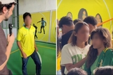 Os alunos orando na escola. (Foto: Reprodução/Instagram/Luca Martini)