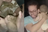  A criança foi resgatada com vida por moradores. (Foto: Reprodução/Instagram/Hojenomundomilitar/Reprodução/Instagram/Agência GBC ).