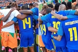 Os jogadores das seleções demonstraram sua fé orando juntos. (Foto: Reprodução/X/Actu Foot).