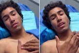 Aaron Cantillo no hospital. (Reprodução/Instagram/Cadena SER)