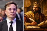 Elon Musk e o Rei Salomão. (Foto: Wikipedia)