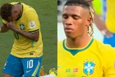 Neymar e Danilo Santos oraram em campo. (Foto: Reprodução/YouTube/Cazé TV/Reprodução/Instagram/_christhlete).