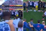 Os atletas orando no campo. (Foto: Reprodução/Instagram/Ballers In God)