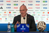 Luis de la Fuente durante coletiva de imprensa após a vitória da Espanha por 2 a 0 sobre a França. (Captura de tela/YouTube/FIFA)