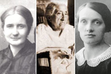 Lina Nyström, Celina Martins Albuquerque e Frida Vingren. (Fotos: Reprodução/Wikipedia)