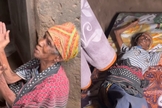 A idosa dormia no chão em uma esteira. (Foto: Reprodução/Instagram/tiajoecia).
