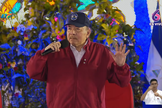O ditador da Nicarágua, Daniel Ortega, durante discurso em que anunciou o fim das eleições no país. (Captura de tela/YouTube/El 19 Digital)