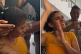A jovem recebendo as orações. (Foto: Reprodução/Instagram/Vitória Wilbert)