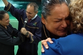 O batismo de Samara na igreja que lhe acolheu. (Foto: Notícias Adventistas/Thiago Silva).