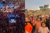 A segunda edição do “Amanhecer” atraiu mais de 80 mil pessoas na Praia da Ponta Negra. (Foto: Instagram/surfhouse_floripa/Instagram/gospelmente).