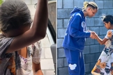 Raquel se emocionou ao receber a ajuda de um cristão. (Foto: Reprodução/Instagram/Leandro Pessoa)