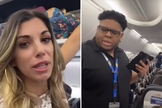 Whitney Lynn sendo expulsa do avião. (Foto: Reprodução/Instagram/Whitney Lynn)