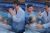 O pastor Spurgeon Damasceno tornou a cerimônia acessível com Libras para a surda. (Foto: Reprodução/Instagram/ieadvoficial).