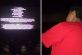 O jovem pregando dentro do cinema. (Foto: Reprodução/Instagram/Vinih Amorim)
