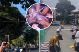 Colombianos registram a destruição causada pelo terremoto e oram a Deus; em destaque, bebê de 6 meses resgatado dos escombros na Colômbia. (Captura de tela/YouTube/g1/faithcomedy)