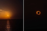 O eclipse solar total visto na Espanha. (Foto: Reprodução/Instagram/Christina Antoniades) 
