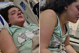 Bella orando no hospital. (Foto: Reprodução/Instagram/Mayline Alves)
