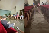 Os cristãos louvaram a Deus em meio ao alagamento. (Foto: Facebook/Harvest - Sharing Life).