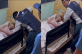 A idosa acenou com o dedo para aceitar Jesus. (Foto: Reprodução/Instagram/ieadpe_venturosa).