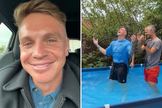 Joe Weller após anunciar sua conversão e durante seu batismo. (Foto: Captura de tela/Instagram/joeweller)
