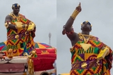 Nana Kobena Kwedu IV exibiu uma Bíblia durante o desfile. (Foto: Reprodução/Facebook/Nana Kwabena Kwedu IV).