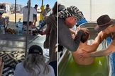 Os cristãos evangelizando no festival. (Foto: Reprodução/Instagram/Philip Renner)