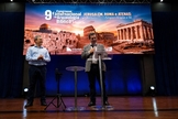 Ariel Horovitz (à esquerda), diretor e fundador do Moriah International Center, e Sergio Napchan (ao centro), diretor executivo da Confederação Israelita do Brasil (Conib), durante o congresso. (Foto: Silas Anastácio)