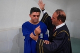 O batismo de Erisvaldo Silva. (Foto: Reprodução/Notícias Adventistas)