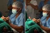 Tiago orando antes do nascimento da filha. (Foto: Reprodução/Instagram/Tiago Souza)