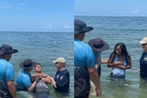 A missão batizou os convertidos em uma praia na Venezuela. (Foto: Reprodução/Instagram/somosacompanamiento).