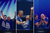 Centenas de pessoas celebram sua nova vida em Cristo após serem batizadas. (Captura de tela/Instagram/Lakepointe Church)