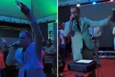 Filipe Pereira falando sobre o amor de Deus no baile. (Foto: Reprodução/Instagram/Filipe Pereira)