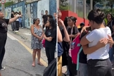 Ana Flavia Lima em frente à escola. (Foto: Reprodução/Instagram/Ana Flavia Lima)
