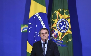 O presidente Jair Bolsonaro durante evento para celebrar Páscoa no Palácio do Planalto. (Foto: Evaristo Sá/AFP)