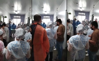 Profissionais da saúde oram em hospital durante colapso da pandemia em Manaus. (Foto: Reprodução/G1)