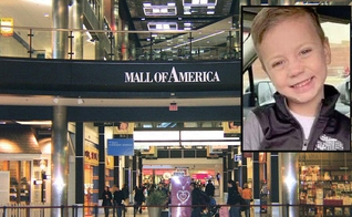 Landen Hoffmann foi lançado do terceiro andar do shopping America Mall, em Minnesota, nos EUA. (Foto: TV2)