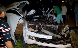 Acidente deixou duas vítimas na noite desta quinta-feira (8), em Ronda Alta 