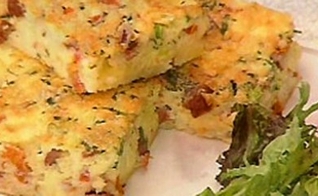 TORTA DE ARROZ COM CALABREZA E DOIS QUEIJOS
