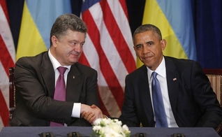 O presidente dos Estados Unidos, Barack Obama, se reuniu nesta quarta-feira (4) em Varsóvia, na Polônia, com o presidente eleito da Ucrânia, Petro Poroshenko